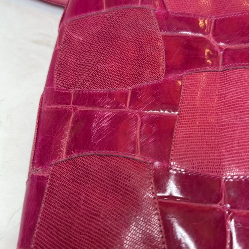Sharif vintage Pink crocodile pattern Handbag - Picture 10 of 12